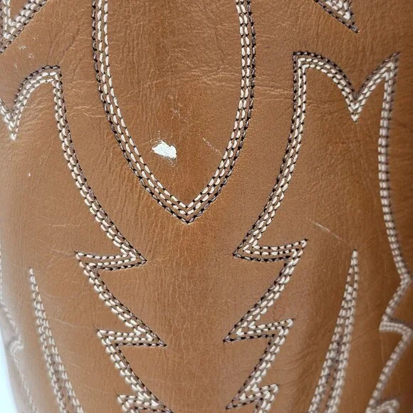 Vintage Preban Exotic Justin Womens 8AA Honey Brown Cowboy Western Boots Cowgirl - Picture 15 of 16